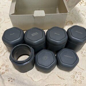 Cadence capsules skincare full set NEW in box Charcoal gray travel containers